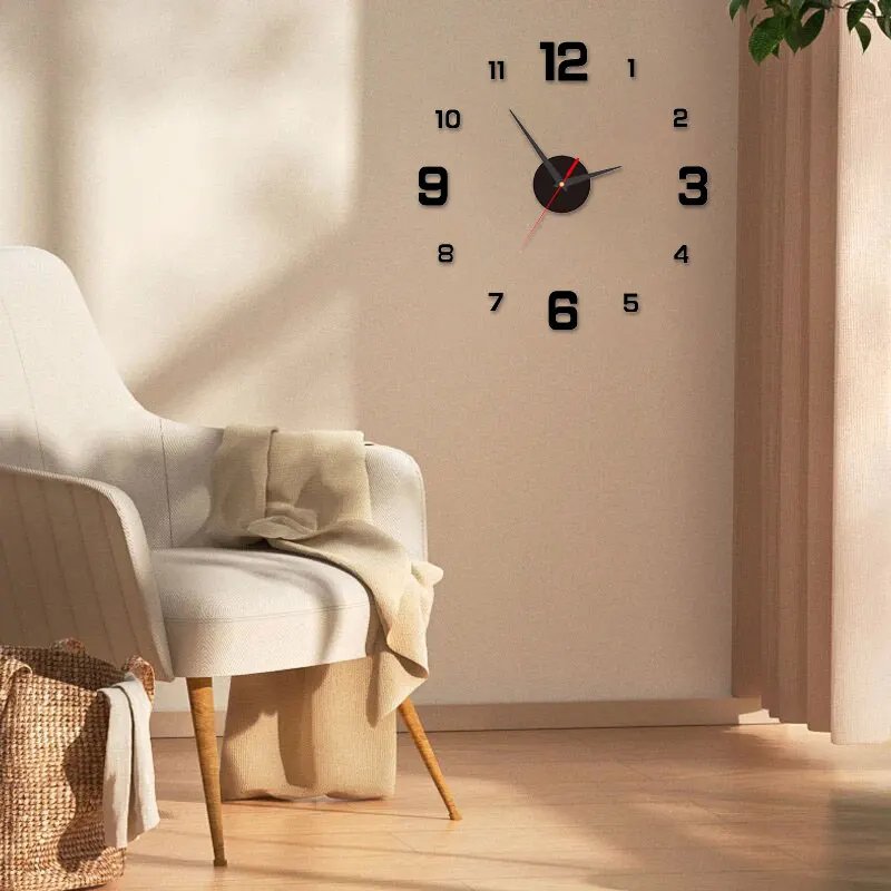 3D Creative Frameless DIY Wall Hanging Clock Wall Stickers Home Mute Digital Clock Living Room Office Wall Decoration 3D Creative Frameless DIY Wall Hanging Clock Wall Stickers Home Mute Digital Clock Living Room Office Wall Decoration