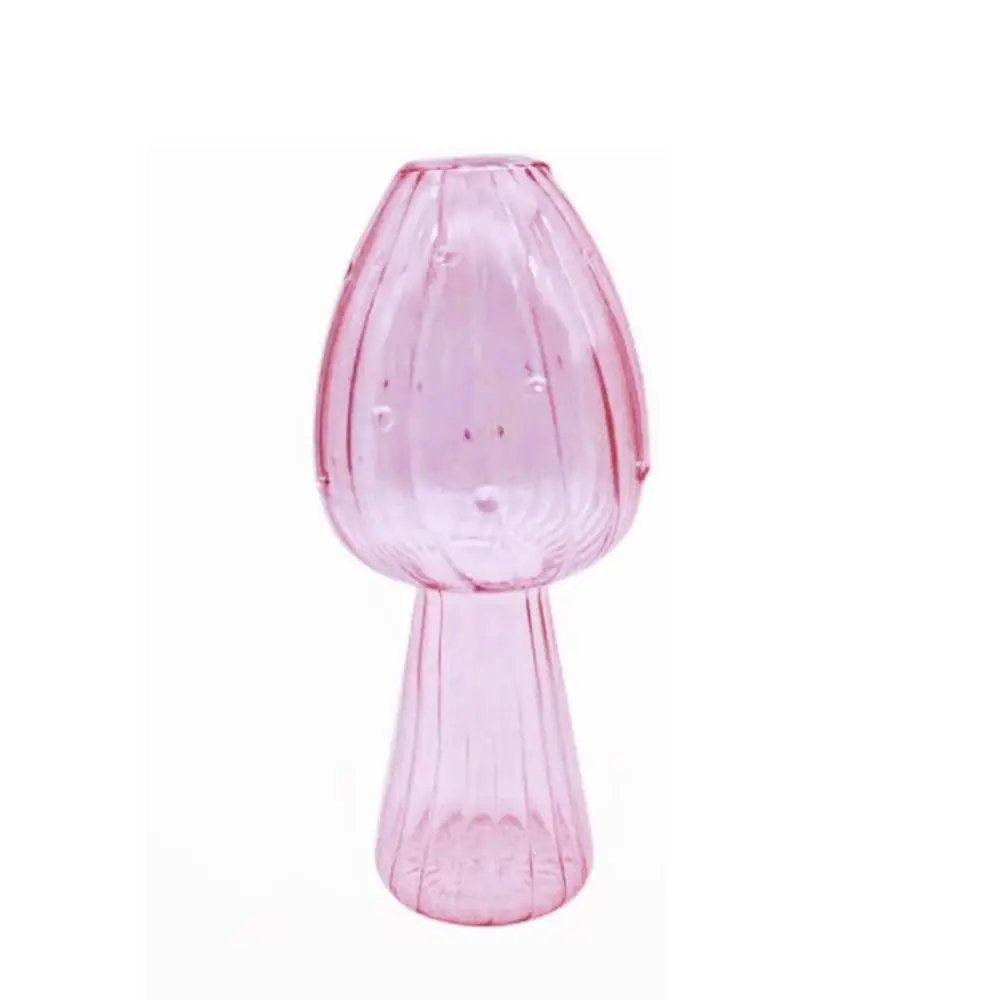 Transparent Jelly Color Mushroom Glass Vase Aromatherapy Bottle Home Small Vase Hydroponic Flower Pot Simple Table Decoration