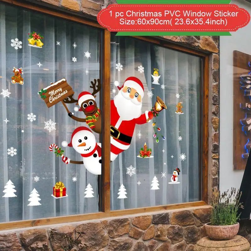 Christmas Window Stickers Christmas Wall Sticker Kids Room Wall Decals Merry Christmas Decorations For Home New Year Stickers Christmas Window Stickers Christmas Wall Sticker Kids Room Wall Decals Merry Christmas Decorations For Home New Year Stickers