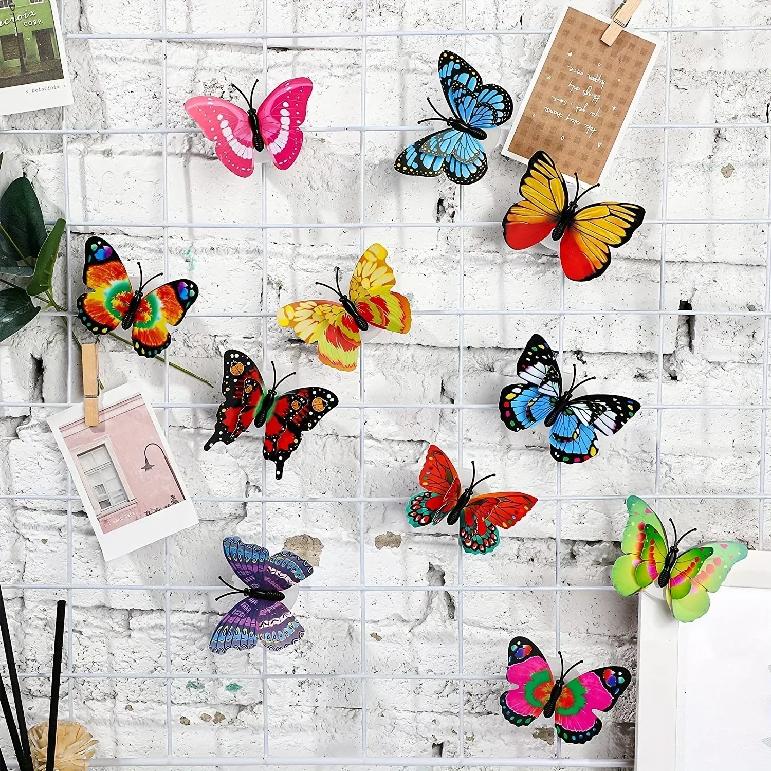 10pcs 3D LED Butterfly Decoration Night Light Sticker Single and Double Wall Light for Garden Backyard Lawn Party Festive Party