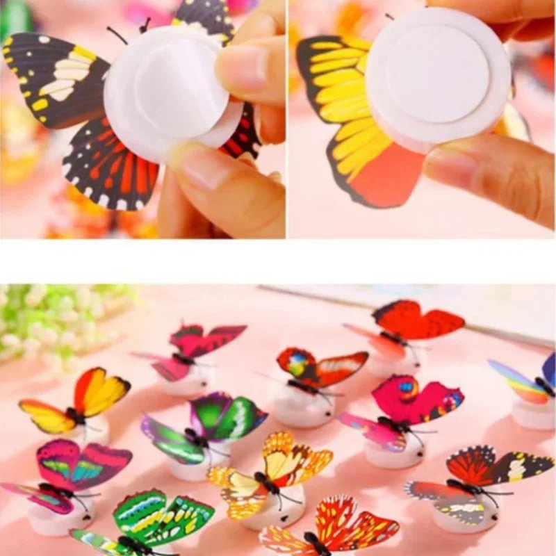 10pcs 3D LED Butterfly Decoration Night Light Sticker Single and Double Wall Light for Garden Backyard Lawn Party Festive Party
