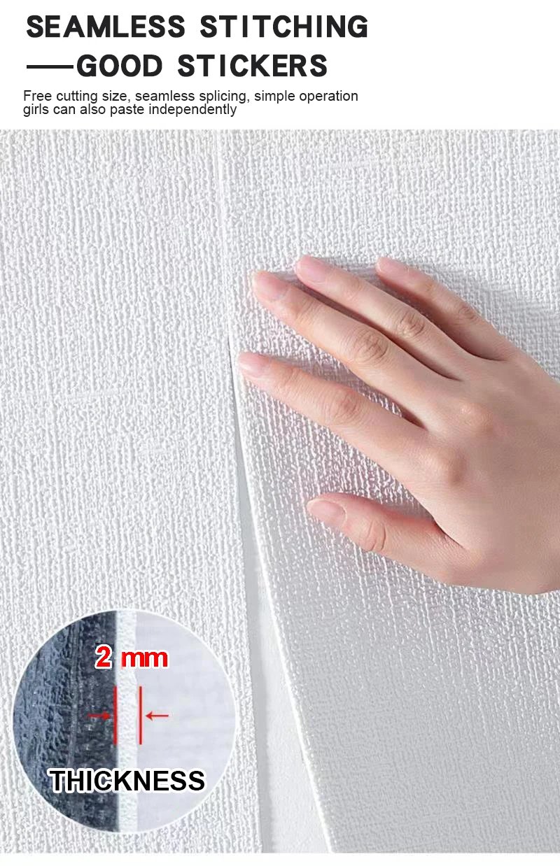 3D Wall Sticker Wallpaper Self-Adhesive Waterproof Wall Covering Panel for Living Room Bedroom Bathroom Home Decoration