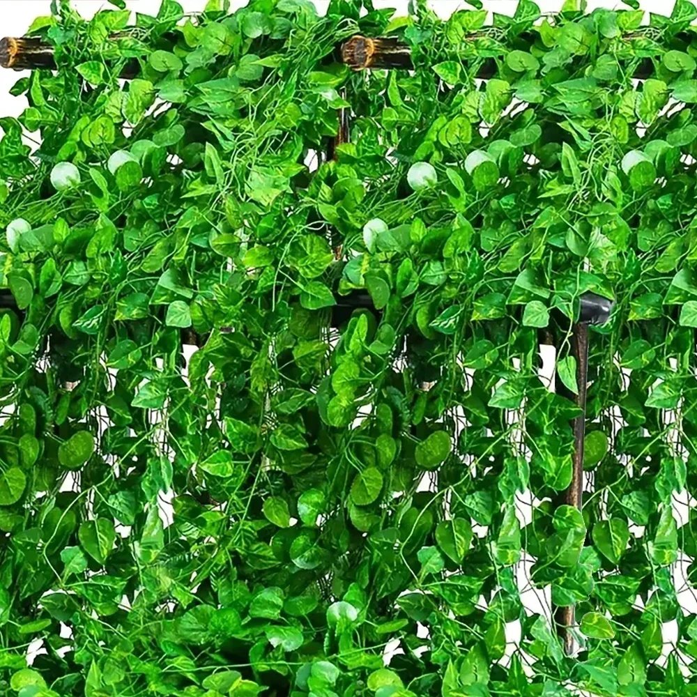 Artificial Green Ivy Leaf Rattan Creeper Leaves Vine Hanging Garland DIY Fake Flowers Plants for Garden Wedding Party Home Decor