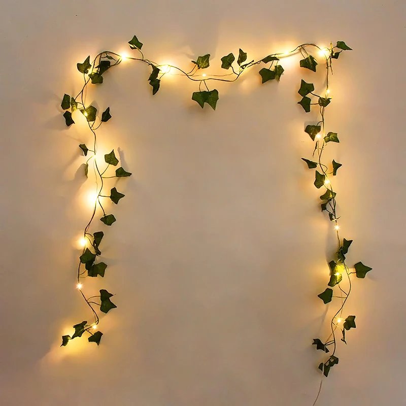 2/5/10M Silk Leaves Fake Creeper Green Leaf Ivy Vine LED String Lights for Home Wedding Hanging Garland Artificial Plants Decor 2/5/10M Silk Leaves Fake Creeper Green Leaf Ivy Vine LED String Lights for Home Wedding Hanging Garland Artificial Plants Decor
