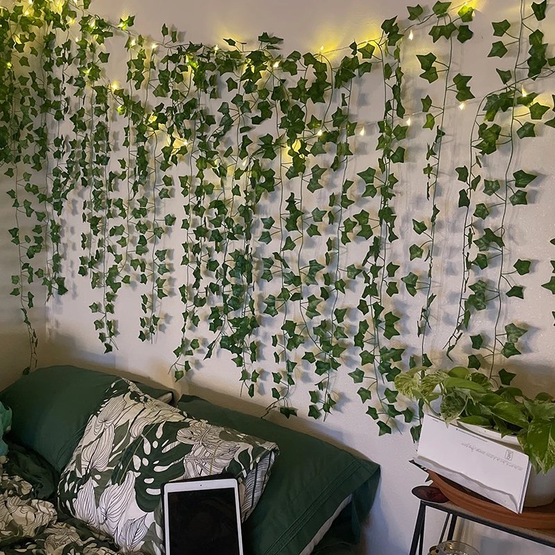 2/5/10M Silk Leaves Fake Creeper Green Leaf Ivy Vine LED String Lights for Home Wedding Hanging Garland Artificial Plants Decor 2/5/10M Silk Leaves Fake Creeper Green Leaf Ivy Vine LED String Lights for Home Wedding Hanging Garland Artificial Plants Decor