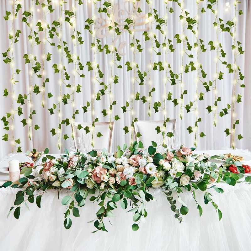 2/5/10M Silk Leaves Fake Creeper Green Leaf Ivy Vine LED String Lights for Home Wedding Hanging Garland Artificial Plants Decor 2/5/10M Silk Leaves Fake Creeper Green Leaf Ivy Vine LED String Lights for Home Wedding Hanging Garland Artificial Plants Decor