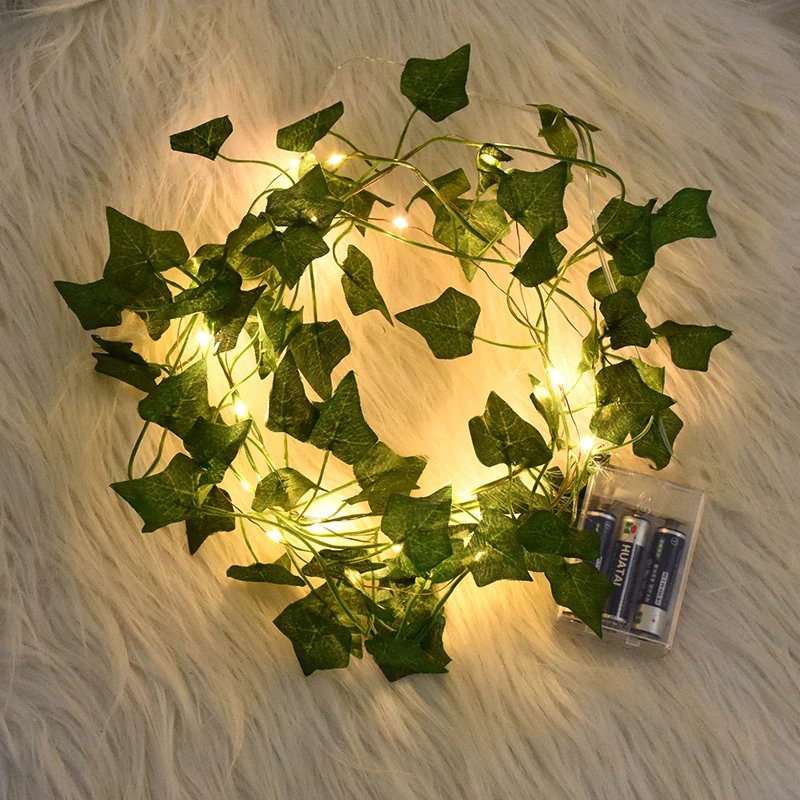 2/5/10M Silk Leaves Fake Creeper Green Leaf Ivy Vine LED String Lights for Home Wedding Hanging Garland Artificial Plants Decor 2/5/10M Silk Leaves Fake Creeper Green Leaf Ivy Vine LED String Lights for Home Wedding Hanging Garland Artificial Plants Decor