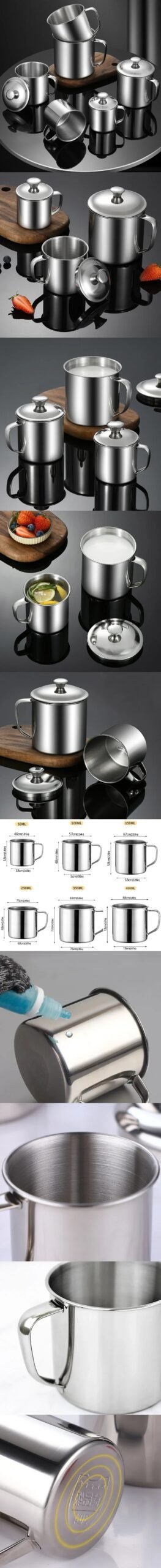 Stainless Steel Cup Portable Coffee Cup Camping Travel Mug Metal Coffee Mug Water Drinking Cup Milk Tea Cup Tumbler Water Mug