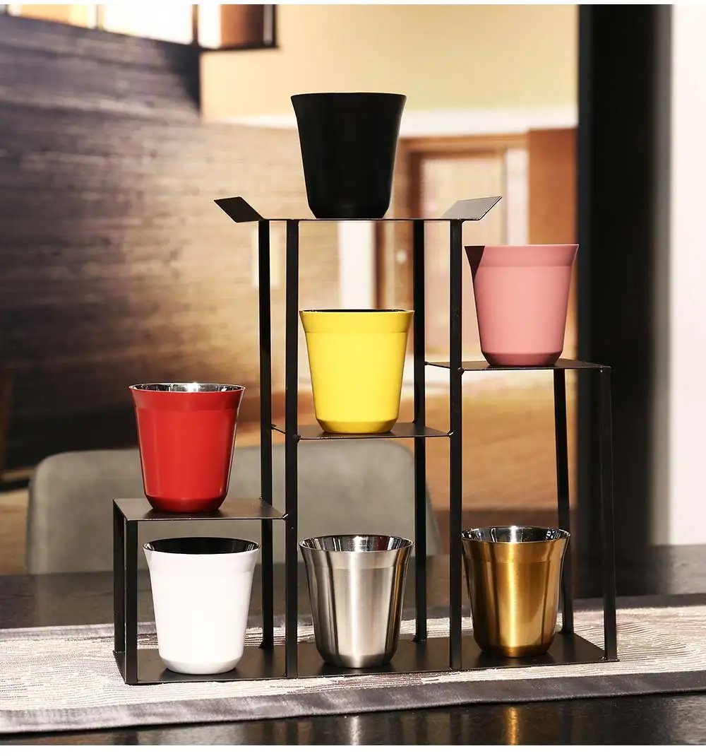 160ML 304 Espresso Mugs Stainless Steel Coffee Milk Water Drink Breakfast Cups Insulated Double Wall Safe Texture