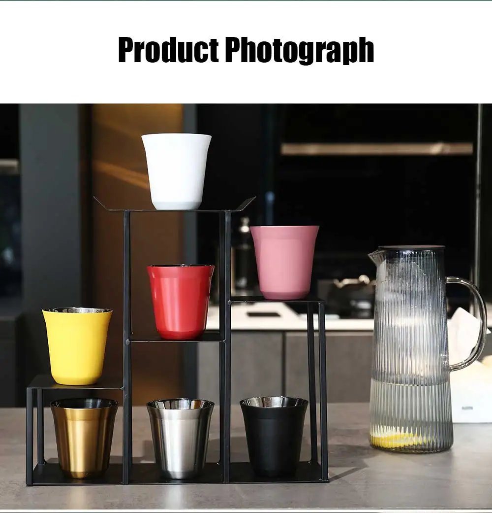 160ML 304 Espresso Mugs Stainless Steel Coffee Milk Water Drink Breakfast Cups Insulated Double Wall Safe Texture