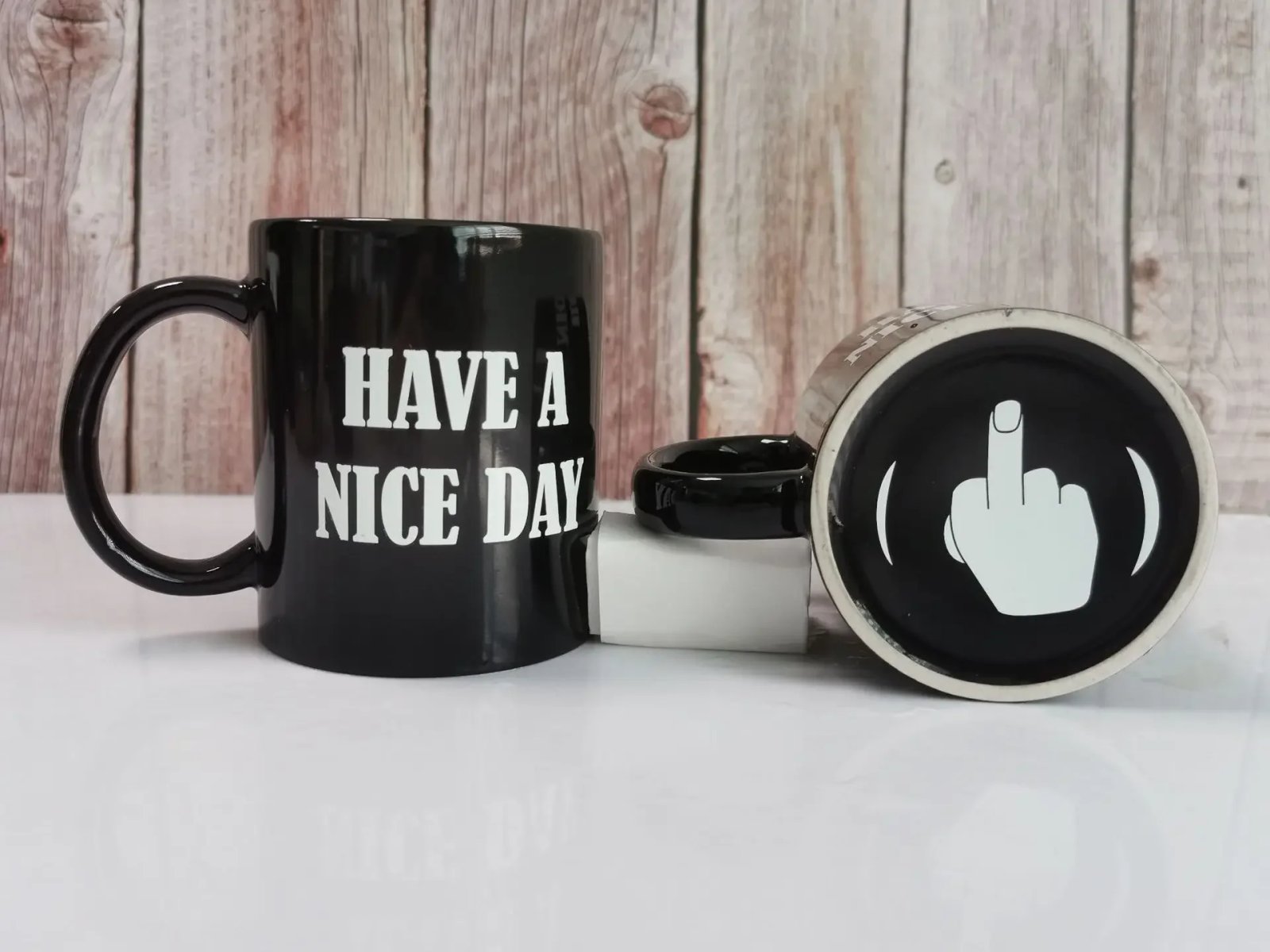Vertical Middle Finger Cup Creative Mug Anime Films and Television Products Funny Ceramic Coffee Breakfast Cup Christmas Gift