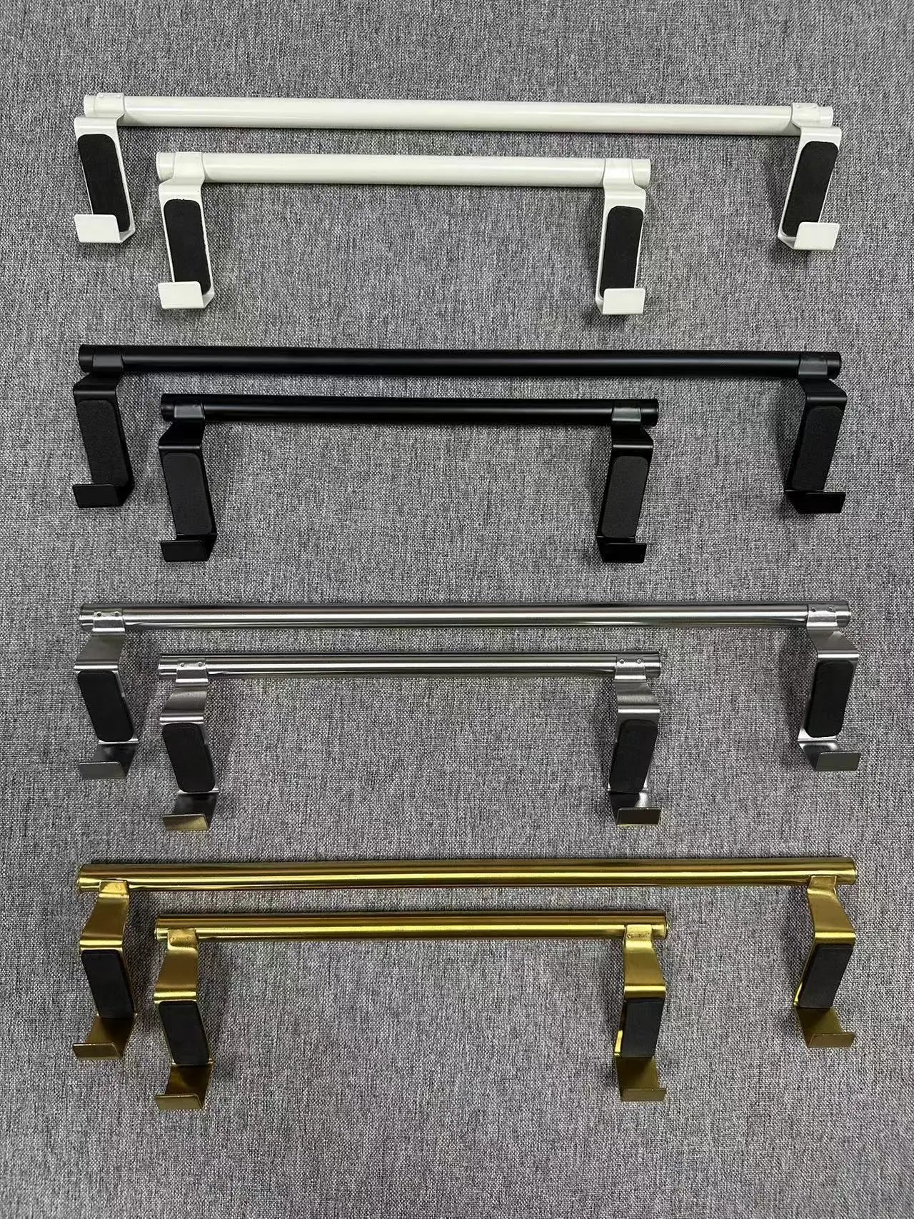 1/2Pcs Towel Rack Over Door Towel Bar Hanging Holder Stainless Steel Bathroom Kitchen Cabinet White Black Towel Rag Shelf Hanger