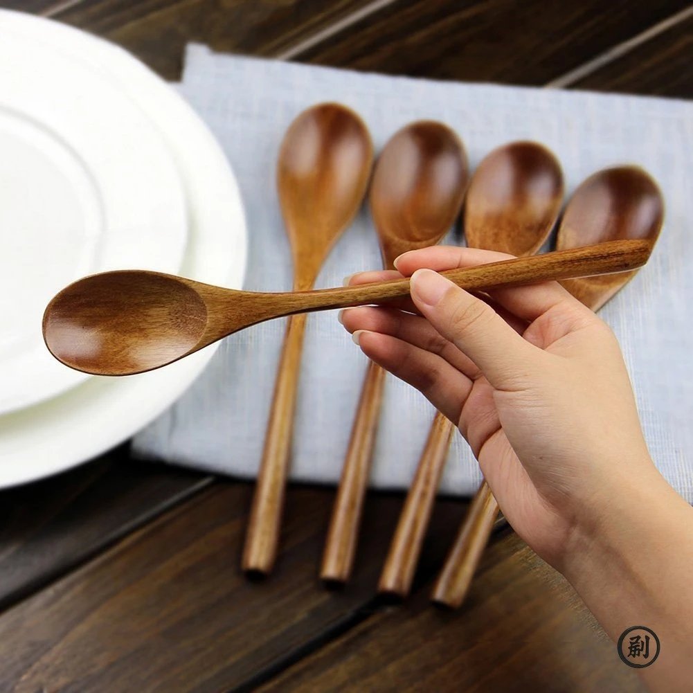 5 Pieces Wooden Spoon Soup Spoon and Fork Tableware Natural Ellipse Ladle Spoon Set Eco Friendly Products Spoons for Cooking 5 Pieces Wooden Spoon Soup Spoon and Fork Tableware Natural Ellipse Ladle Spoon Set Eco Friendly Products Spoons for Cooking