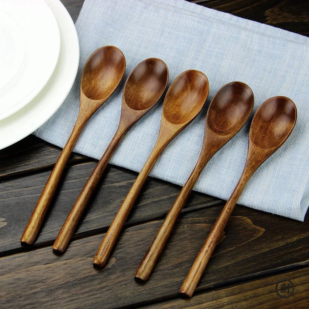 5 Pieces Wooden Spoon Soup Spoon and Fork Tableware Natural Ellipse Ladle Spoon Set Eco Friendly Products Spoons for Cooking 5 Pieces Wooden Spoon Soup Spoon and Fork Tableware Natural Ellipse Ladle Spoon Set Eco Friendly Products Spoons for Cooking