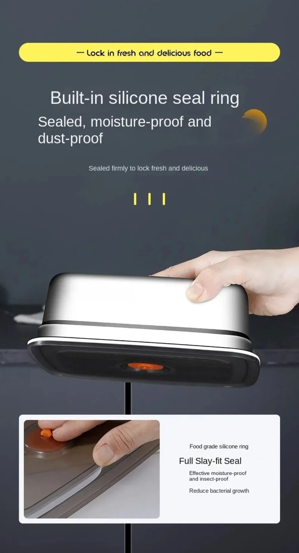 Stainless Steel Camping Lunch Box Sealed Leak-proof Bento Box Microwave Suitable Large Capacity Refrigerator Freezer Storage Box