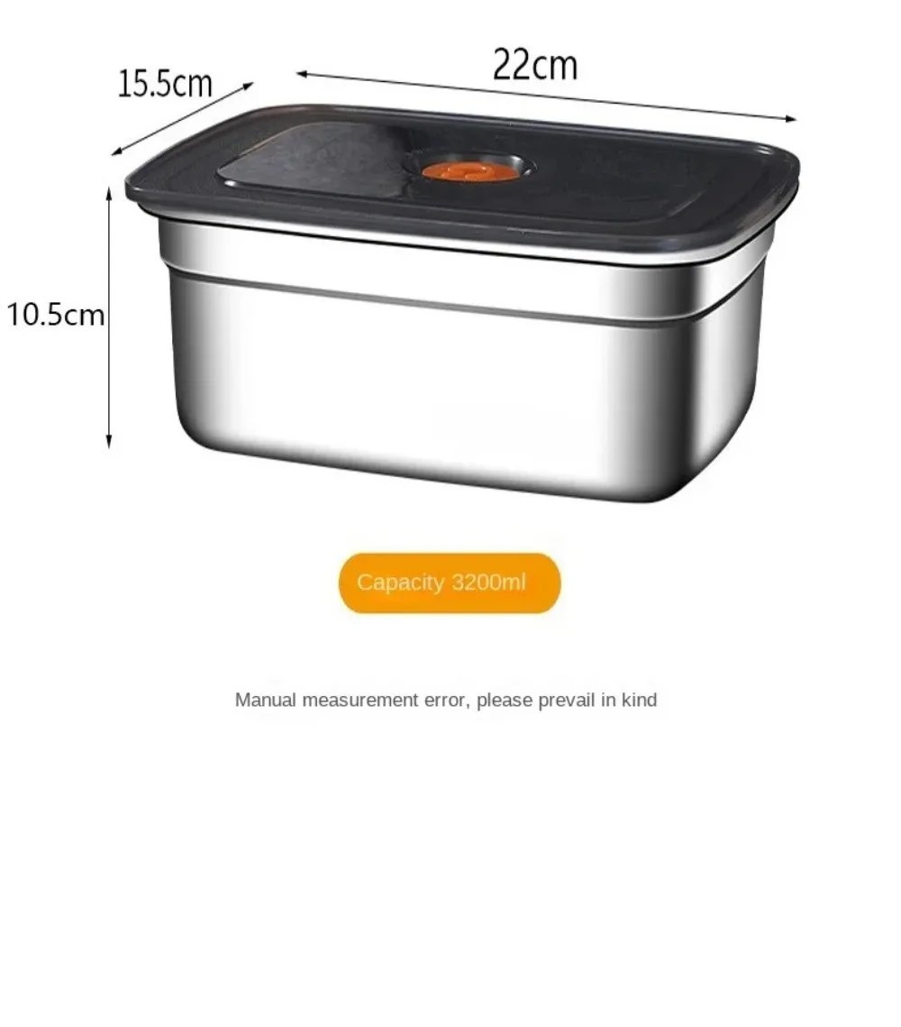 Stainless Steel Camping Lunch Box Sealed Leak-proof Bento Box Microwave Suitable Large Capacity Refrigerator Freezer Storage Box