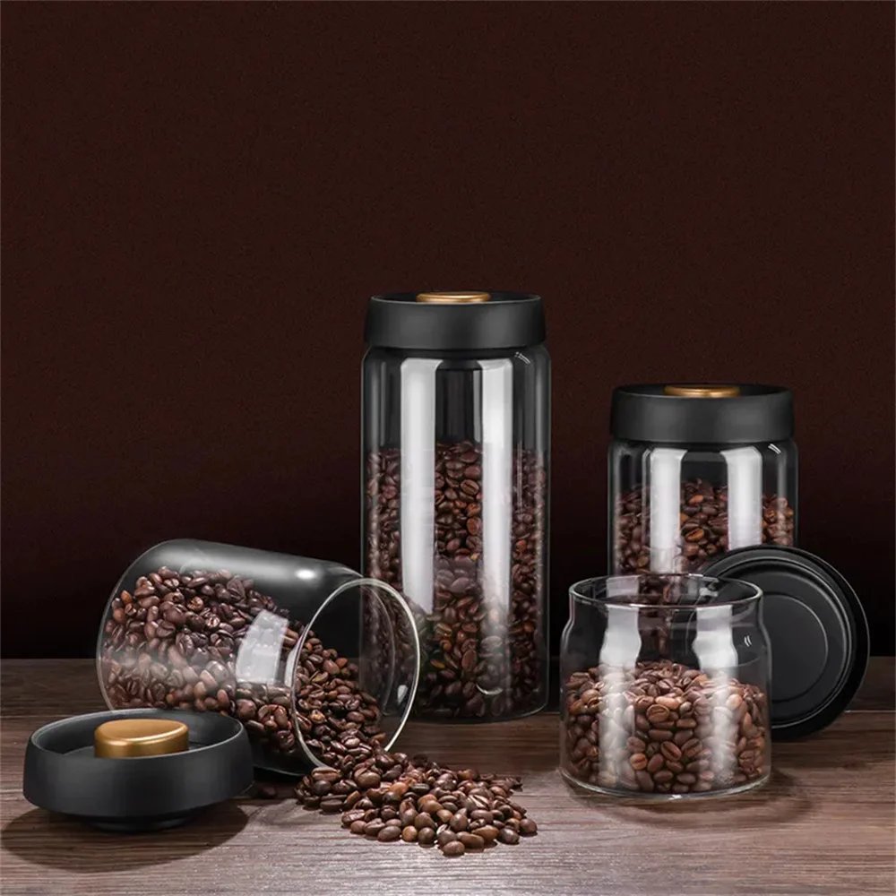 Coffee Beans Vacuum Sealed Tank Household Glass Food Storage Tank For Moisture-proof Air Extraction Transparent Tea Storage TanK Coffee Beans Vacuum Sealed Tank Household Glass Food Storage Tank For Moisture-proof Air Extraction Transparent Tea Storage TanK