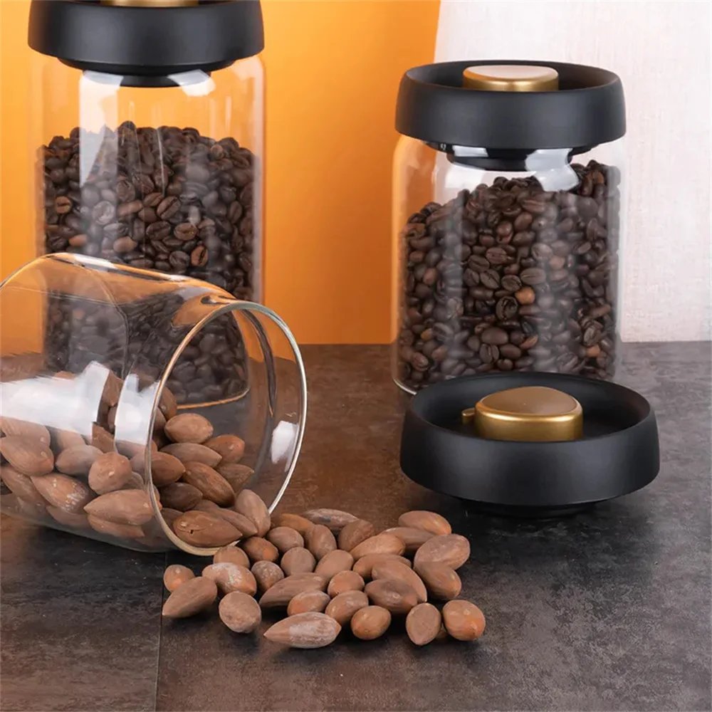 Coffee Beans Vacuum Sealed Tank Household Glass Food Storage Tank For Moisture-proof Air Extraction Transparent Tea Storage TanK Coffee Beans Vacuum Sealed Tank Household Glass Food Storage Tank For Moisture-proof Air Extraction Transparent Tea Storage TanK
