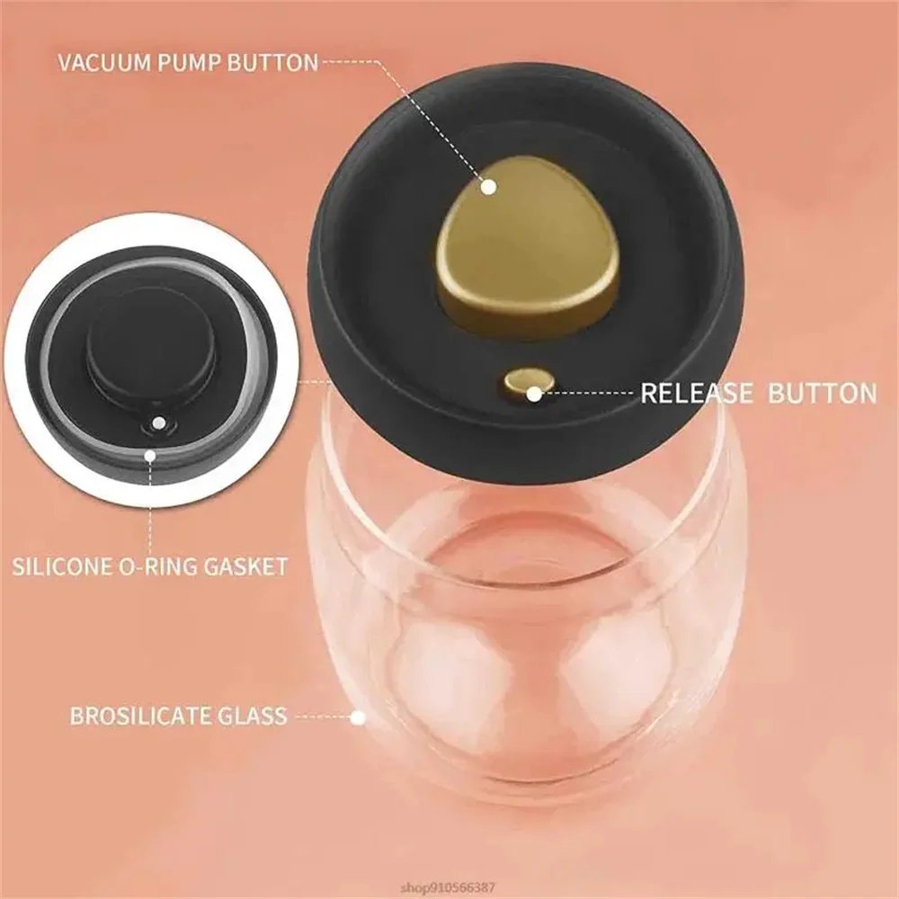 Coffee Beans Vacuum Sealed Tank Household Glass Food Storage Tank For Moisture-proof Air Extraction Transparent Tea Storage TanK Coffee Beans Vacuum Sealed Tank Household Glass Food Storage Tank For Moisture-proof Air Extraction Transparent Tea Storage TanK