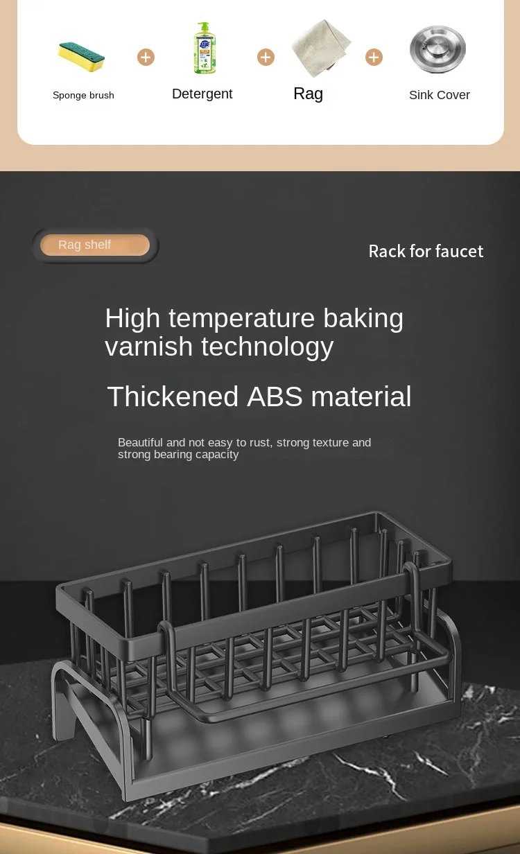 Kitchen Shelf Cleaning Cloth Storage Draining Rack Household Detergent Sponge Rack Water Sink Water Sink Water Sink Artifact Kitchen Shelf Cleaning Cloth Storage Draining Rack Household Detergent Sponge Rack Water Sink Water Sink Water Sink Artifact
