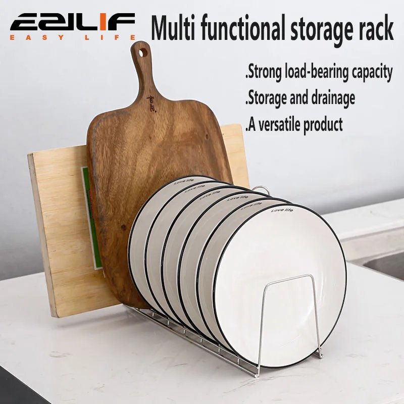 Stainless steel bowl and dish storage artifact, desktop drain rack, kitchen storage rack, bowl and dish storage bracket