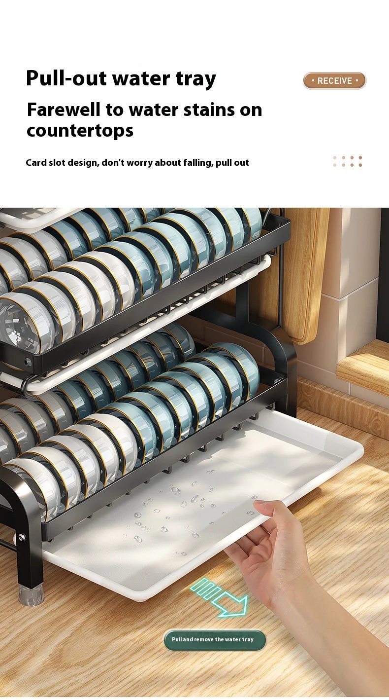 Kitchen storage rack, bowl and dish storage rack, drain rack, household multifunctional bowl and chopstick rack storage box