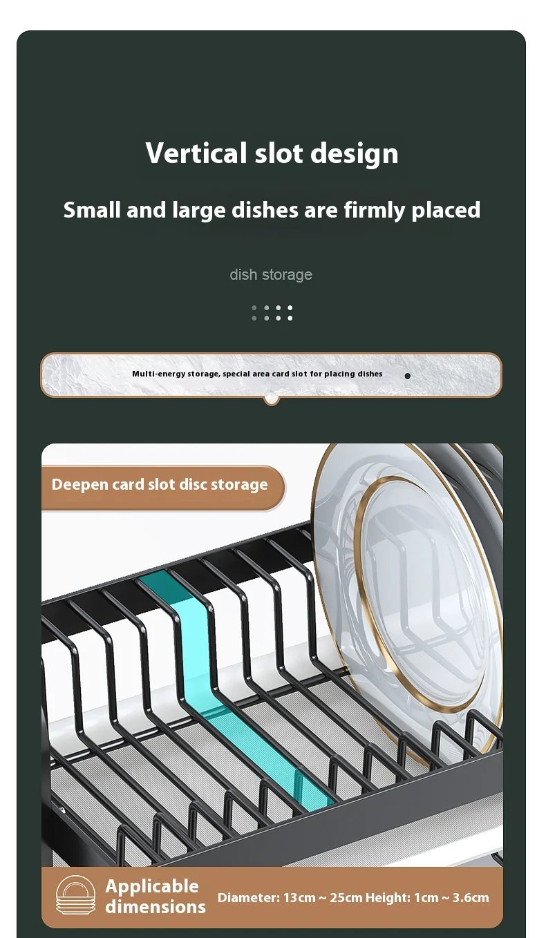 Kitchen storage rack, bowl and dish storage rack, drain rack, household multifunctional bowl and chopstick rack storage box