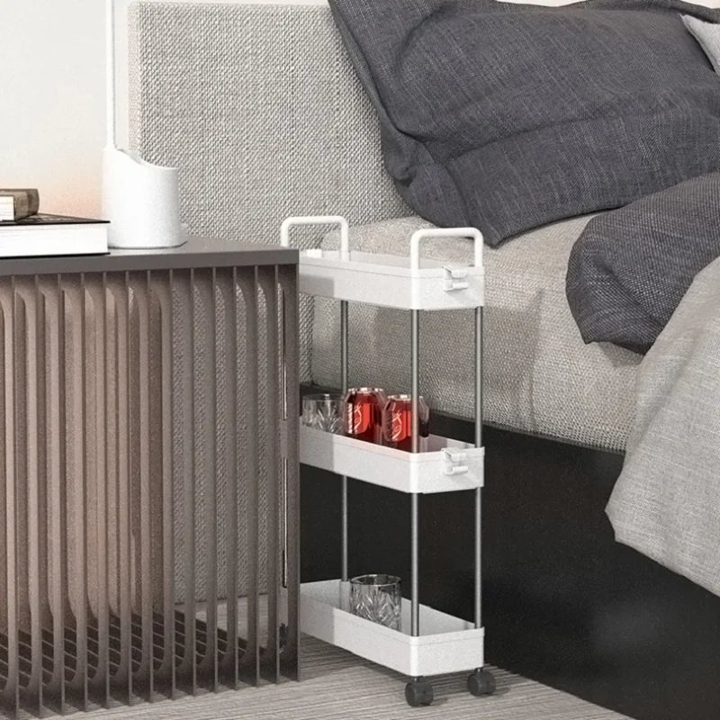 1pcs Rolling Utility Cart Storage Shelf Movable Gap Storage Rack Kitchen Bathroom Slim Slide Organizer Shelf Livingroom