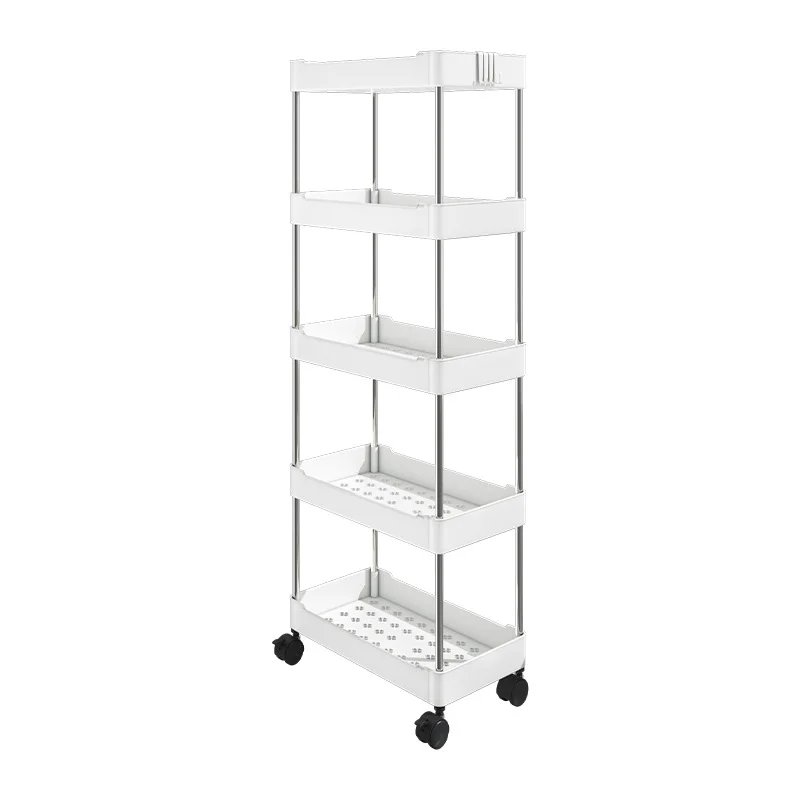 1pcs Rolling Utility Cart Storage Shelf Movable Gap Storage Rack Kitchen Bathroom Slim Slide Organizer Shelf Livingroom
