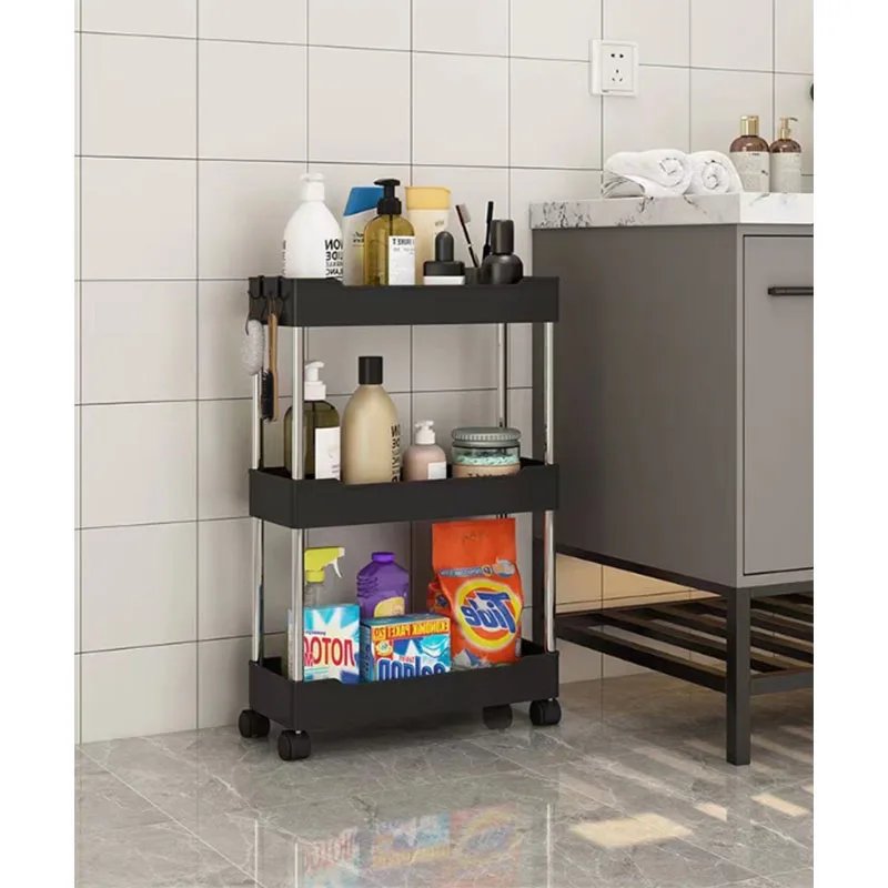 1pcs Rolling Utility Cart Storage Shelf Movable Gap Storage Rack Kitchen Bathroom Slim Slide Organizer Shelf Livingroom