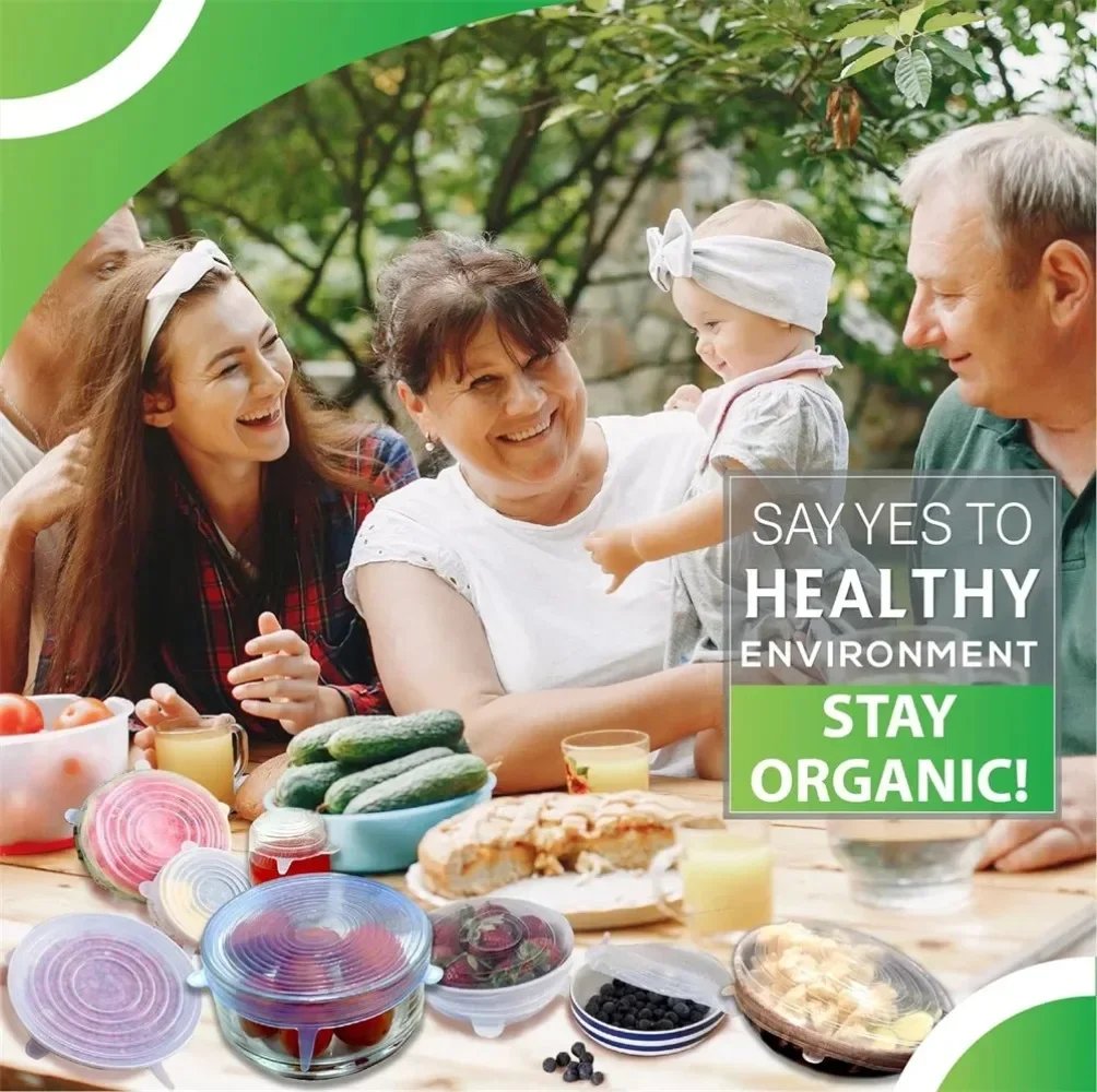 6Pcs Food Grade Silicone Preservation Cover Reusable Airtight Food Universal Dish Stretch Round Lids For Kitchen Accessories 6Pcs Food Grade Silicone Preservation Cover Reusable Airtight Food Universal Dish Stretch Round Lids For Kitchen Accessories