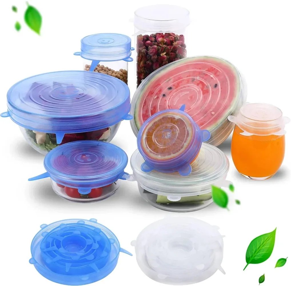 6Pcs Food Grade Silicone Preservation Cover Reusable Airtight Food Universal Dish Stretch Round Lids For Kitchen Accessories 6Pcs Food Grade Silicone Preservation Cover Reusable Airtight Food Universal Dish Stretch Round Lids For Kitchen Accessories