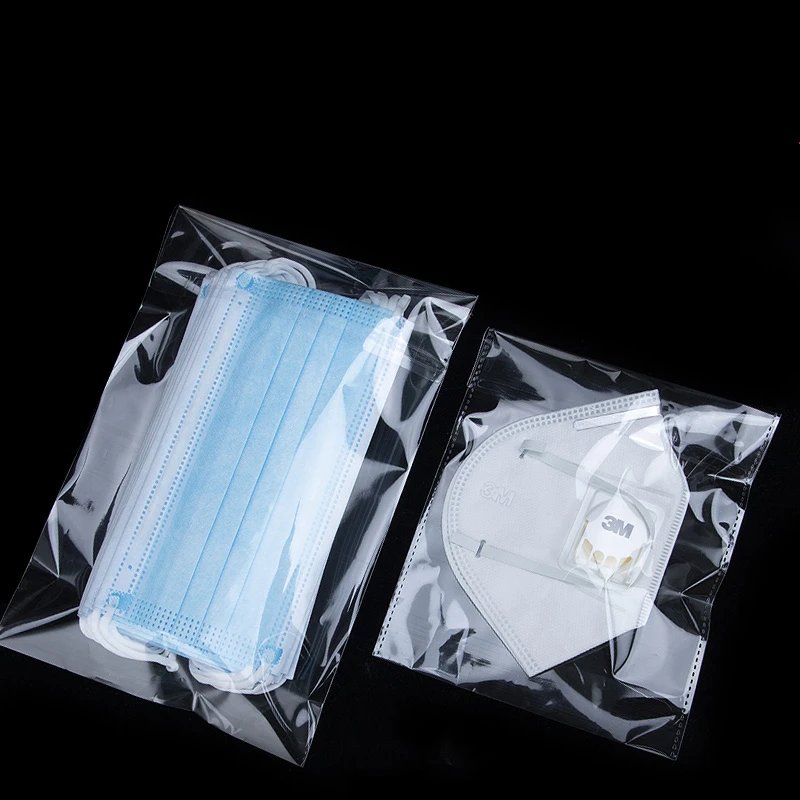 TETP 100Pcs 5Wires Clear Self Adhesive Bag Resealable Waterproof Gift Food Candy Pacakging OPP Plastic Bag Cellophane Storage