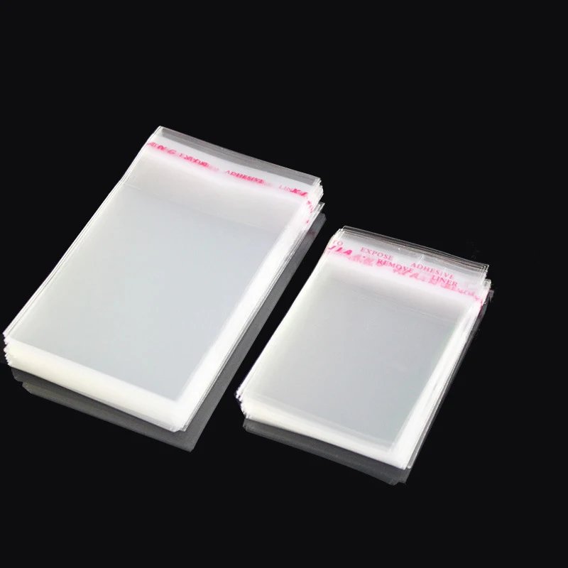 TETP 100Pcs 5Wires Clear Self Adhesive Bag Resealable Waterproof Gift Food Candy Pacakging OPP Plastic Bag Cellophane Storage
