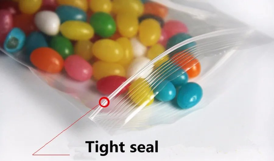 100 Pcs/Pack Small Zip Lock Plastic Bags Reclosable Transparent Bag Shoe Bag Vacuum Storage Bag Poly Clear Bags Thickness 0.05mm