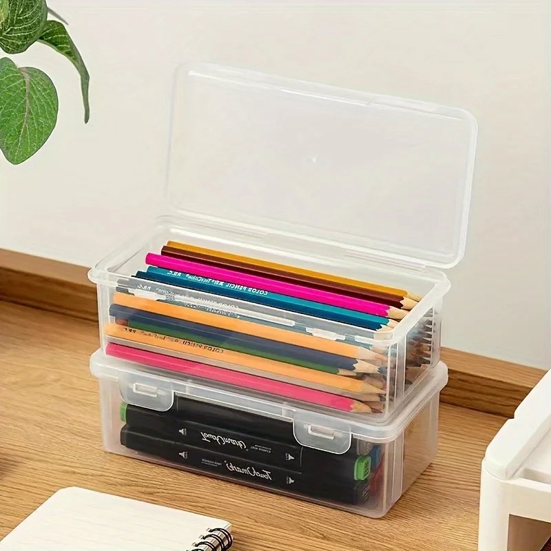 1/4pcs Large Clear Plastic Storage Boxes with Hinged Lids Ideal for Jewellery Ornaments Home Supplies and Office Organization 1/4pcs Large Clear Plastic Storage Boxes with Hinged Lids Ideal for Jewellery Ornaments Home Supplies and Office Organization