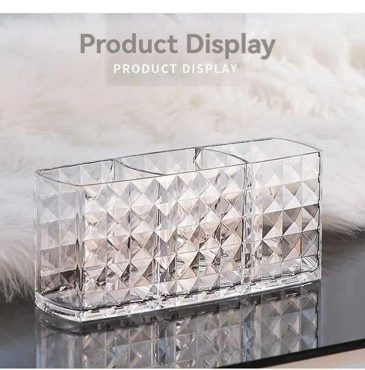 1Pcs/2Pcs Diamond Patterned Mirror Cabinet Storage Box, Bathroom, Bathroom, Cosmetics, Lipstick Storage Rack