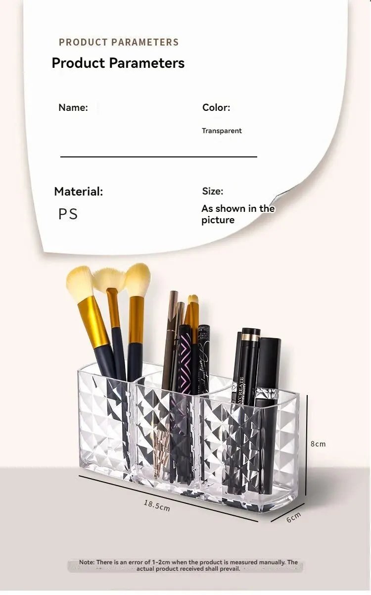 1Pcs/2Pcs Diamond Patterned Mirror Cabinet Storage Box, Bathroom, Bathroom, Cosmetics, Lipstick Storage Rack