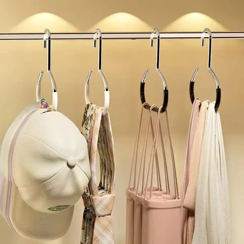 Durable Circle Ring Hat Hanger Non-marking Non-slip Hat Storage Hook Scarf Towel Tie Hanging Rack