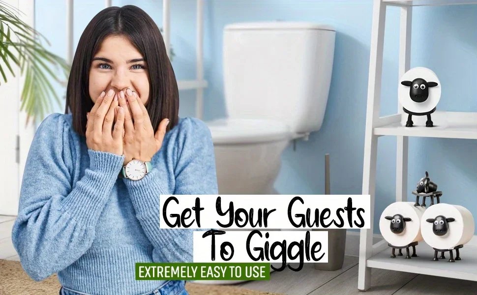 1/3PCS Funny Sheep Toilet Paper Holder 3D Printed Black Loo Roll Stand - Free Standing Bathroom Decor Humorous Gift for Home 1/3PCS Funny Sheep Toilet Paper Holder 3D Printed Black Loo Roll Stand - Free Standing Bathroom Decor Humorous Gift for Home