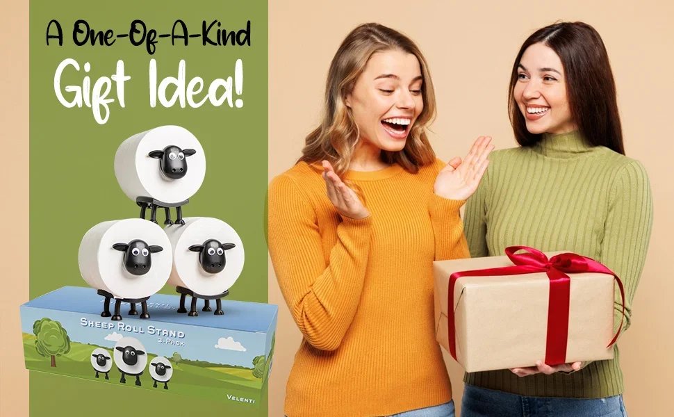 1/3PCS Funny Sheep Toilet Paper Holder 3D Printed Black Loo Roll Stand - Free Standing Bathroom Decor Humorous Gift for Home 1/3PCS Funny Sheep Toilet Paper Holder 3D Printed Black Loo Roll Stand - Free Standing Bathroom Decor Humorous Gift for Home