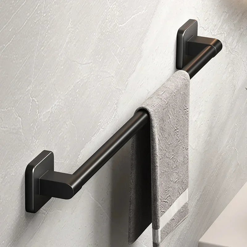 Bathroom Towel Rack Towel Holder Self-adhesive Bathroom Towel Rack Hooks Bathroom Shelf Without Drilling Towelrack Bathroom