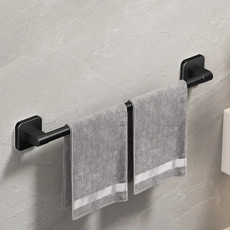 Bathroom Towel Rack Towel Holder Self-adhesive Bathroom Towel Rack Hooks Bathroom Shelf Without Drilling Towelrack Bathroom