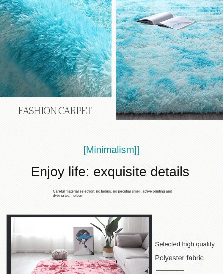 VIKAMA Ultra Soft Shaggy Round Rug Pad Fluffy White Carpet Living Room Home Decor Bedroom Kids Room Salon Thick Pile Carpet