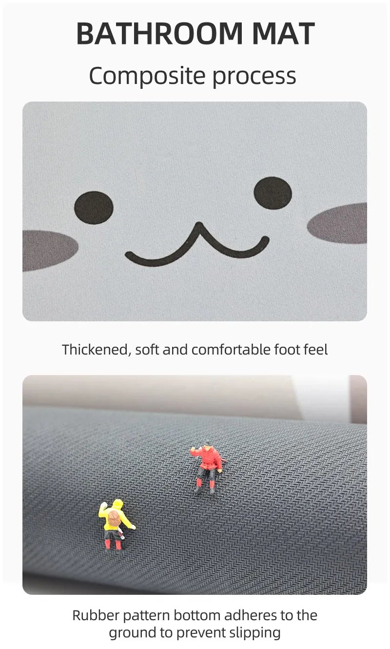 Cartoon Bathroom Soft Diatomaceous Mud Floor Mat, Bathroom Absorbent Foot Mat, Toilet Sink, Bedroom Mat, Carpet