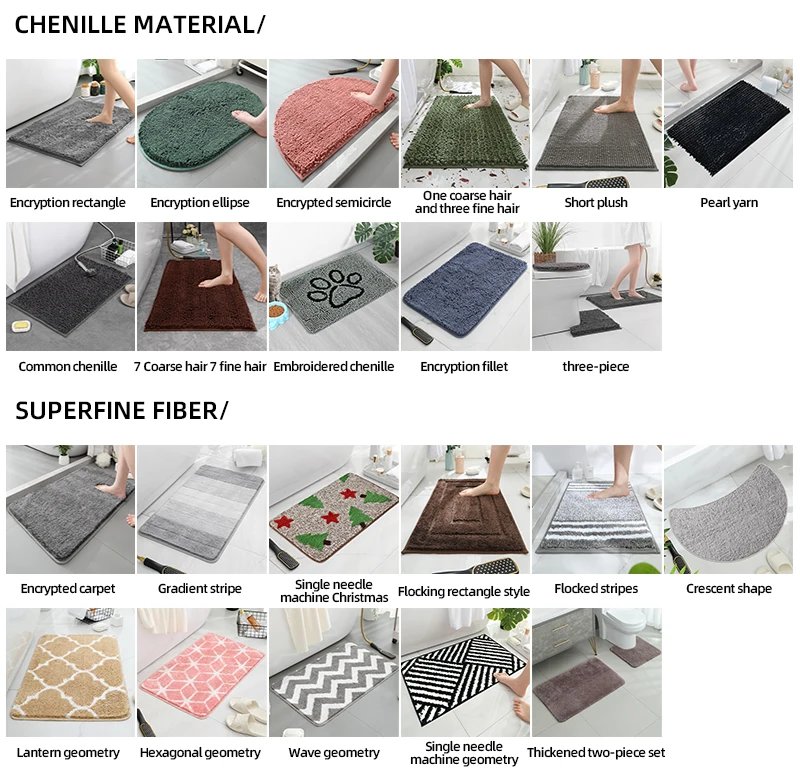 Multi-purpose Sponge Water Absorption Mat: Kitchen, Bathroom Bathroom Anti-skid, Moisture Absorption, Machine Washable Carpet