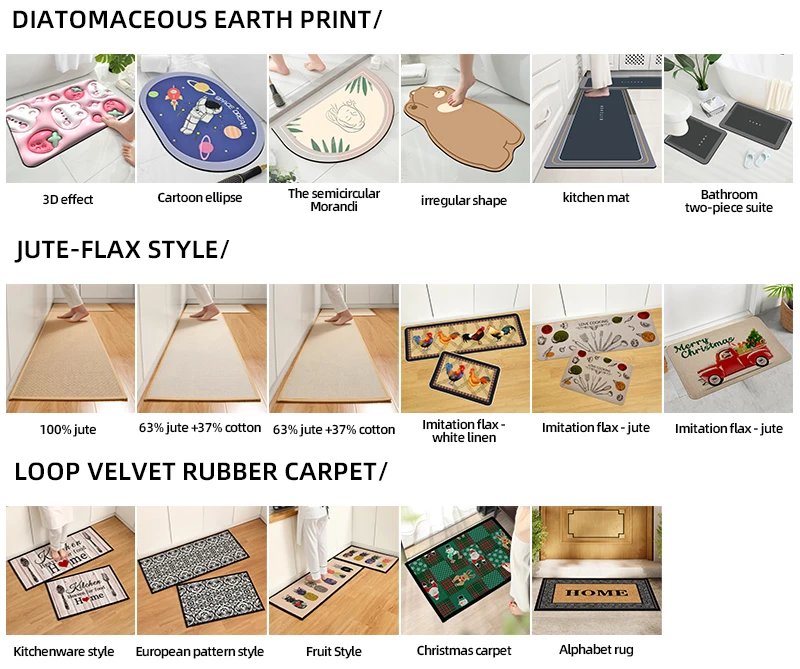 Multi-purpose Sponge Water Absorption Mat: Kitchen, Bathroom Bathroom Anti-skid, Moisture Absorption, Machine Washable Carpet