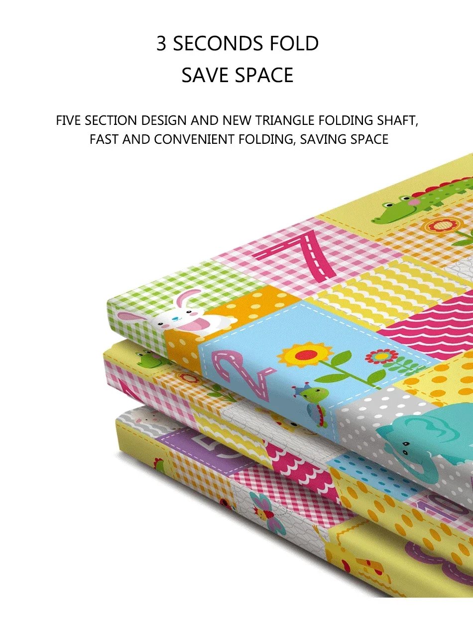 Foldable Baby Play Mat Children's Double-sided Pattern Protection Non-slip Activity Carpet Children's Educational Activity Mat