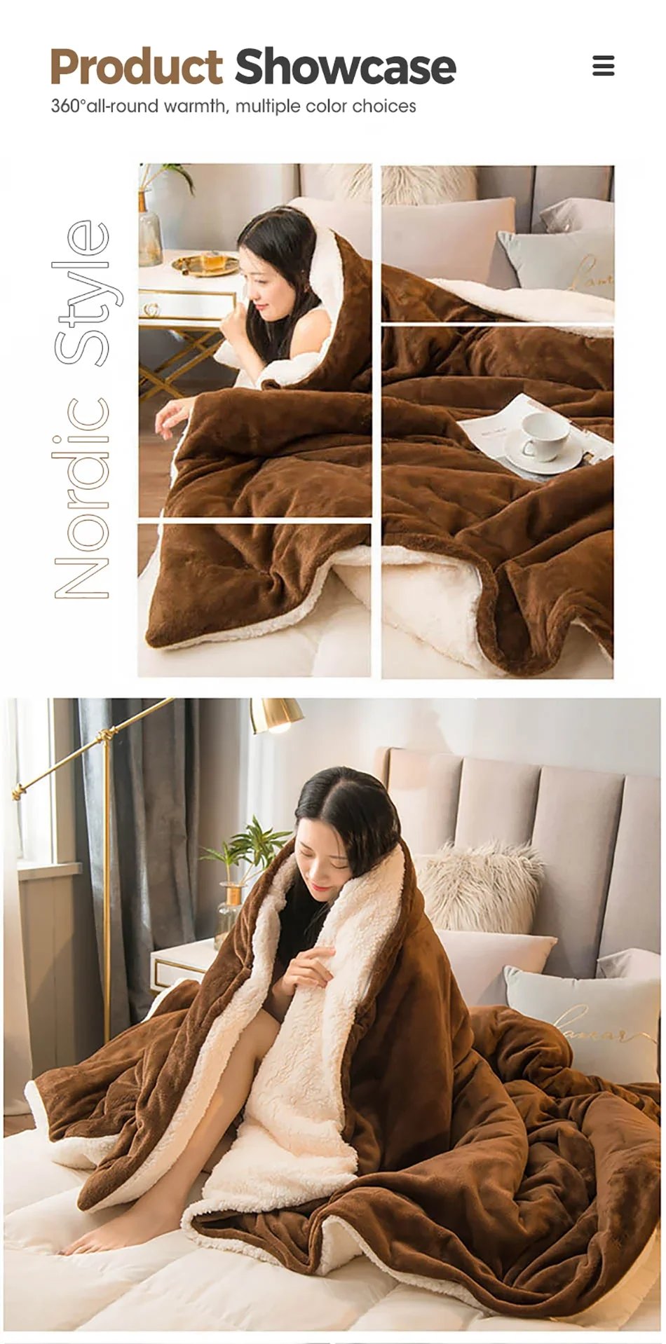 Wool Throw Blanket Keep Warm Winter Bed Blankets Double Sided Queen Duvet Cover Camping Double Bed Cover Bedspread On The Bed