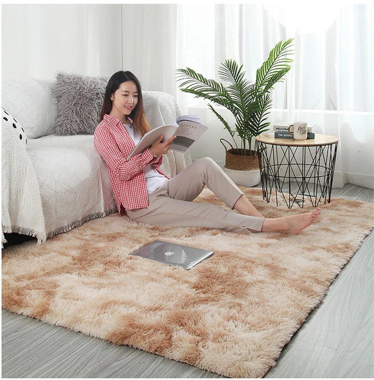 White Fluffy Hall Carpet Modern Living Room Bedroom Home Decor Large Mats Thickened Non-Slip Girl Children's Room Pink Furry Rug